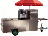 CC101 Commercial Mobile Coffee Cart Stainless Steel Street Food Vending Cart