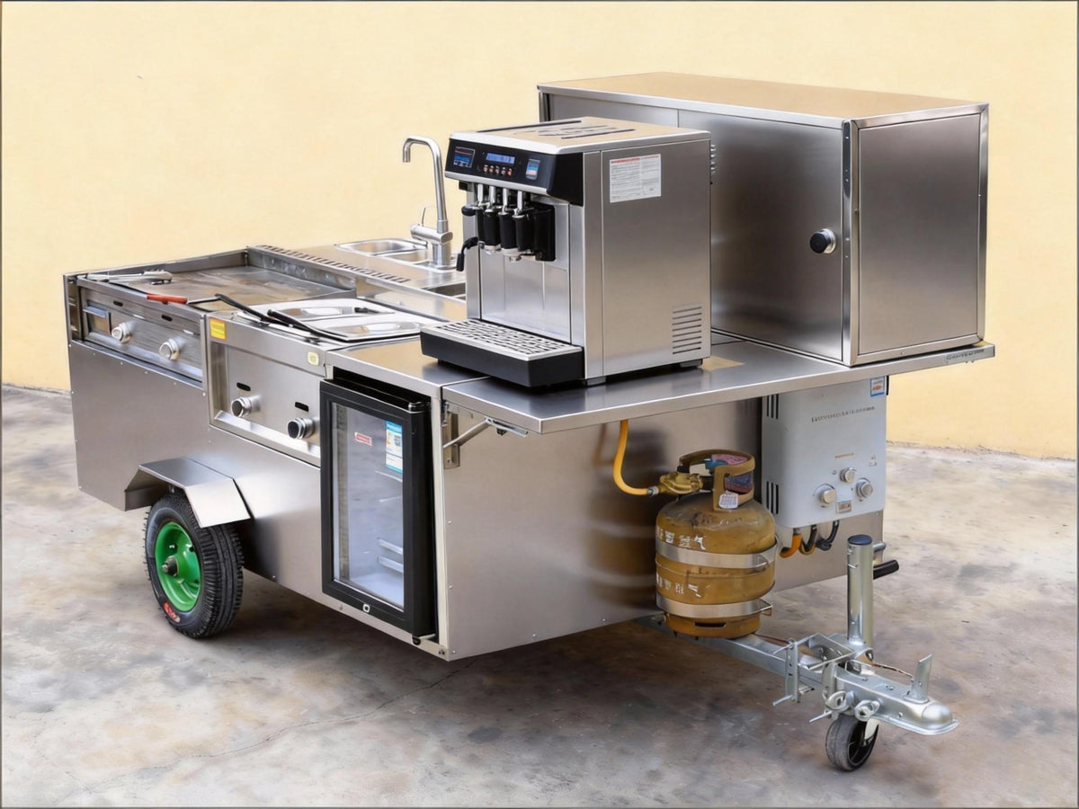CC102 Commercial Stainless Steel Mobile Coffee Vending Food Cart for Sale