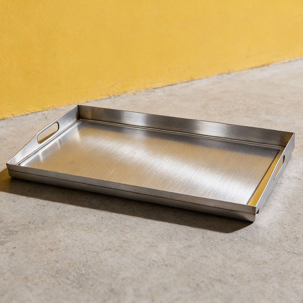 PJ1 304 Food-Grade Stainless Steel Teppanyaki Griddle Pan Fits Single-Burner Short-Length