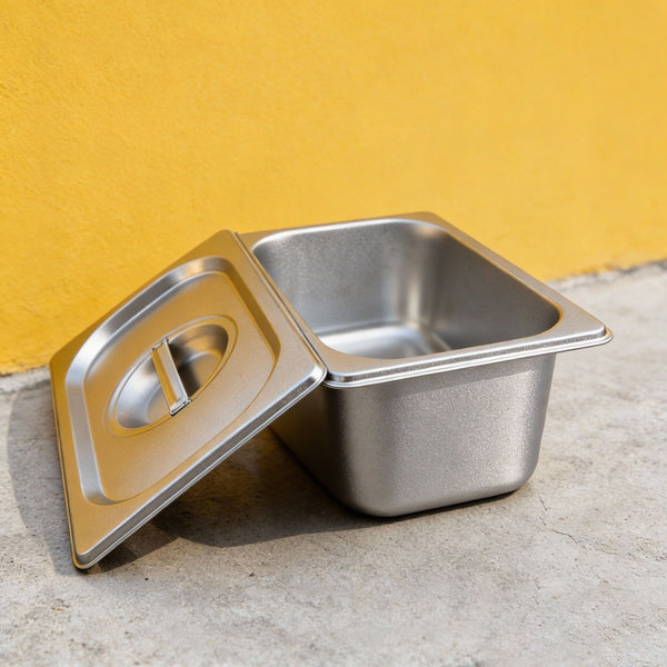 PJ10 304 Food-Grade Stainless Steel Square Food Storage Container with Lid Catering Food Storage Pan