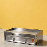 PJ18 Commercial Countertop Propane Flat Top Griddle Teppanyaki with Burners for Food Cart