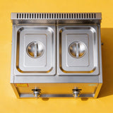 PJ17 Commercial Countertop Dual-Tank Propane Deep Fryer with Burners for Food Cart