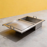 PJ9 304 Food Grade Stainless Steel Dual-Use Grill Pan & Fryer Pot Combo 2-in-1 Cooking Utensil