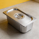PJ10 304 Food-Grade Stainless Steel Square Food Storage Container with Lid Catering Food Storage Pan