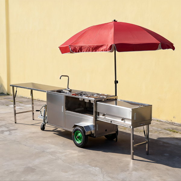 FC100 Street Vending Mobile Telescopic Foldable Food Cart For Sales