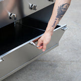 CC101 Commercial Mobile Coffee Cart Stainless Steel Street Food Vending Cart